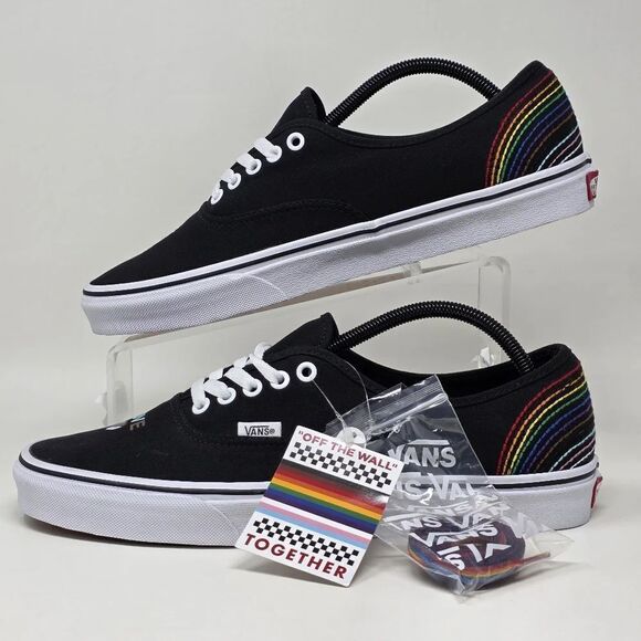 Vans Slip Ons Low Top Embroidery on Heels LGBTQ Sneakers Men\'s Size 11 New